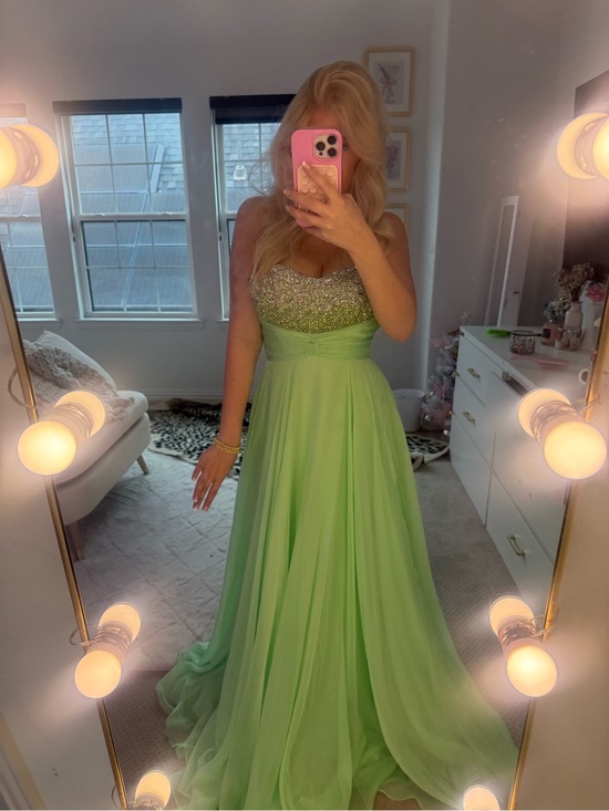 Sherri Hill Dresses & Skirts - Sherri Hill Lime Green Beaded Bodice Prom Gown